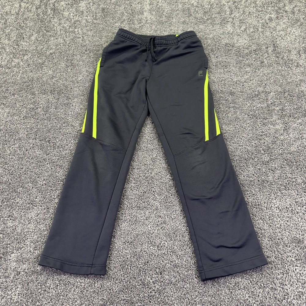FILA Pants Kids L 14/16 Gray Stripe Ankle Jersey Athletic Running Casual Track